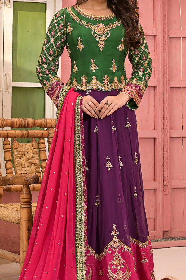 Green& Plum Lehnga