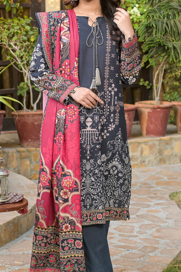 Black Printed Khaddar