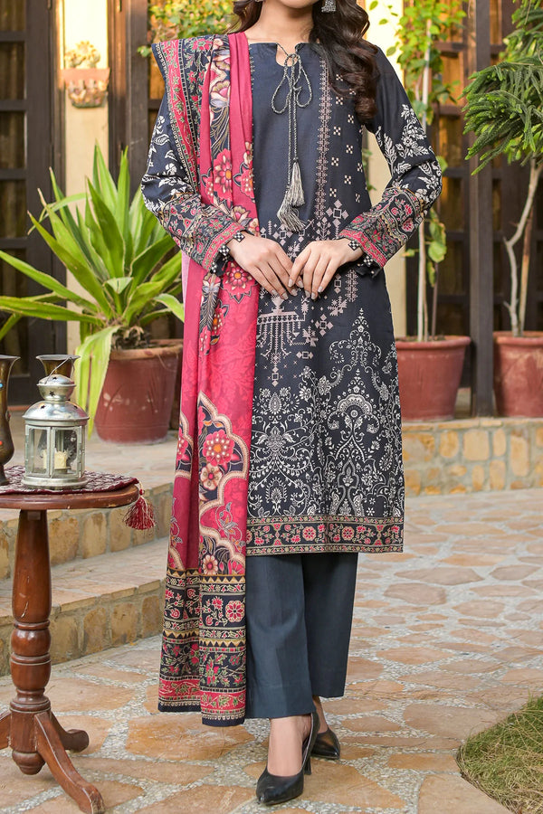 Black Printed Khaddar